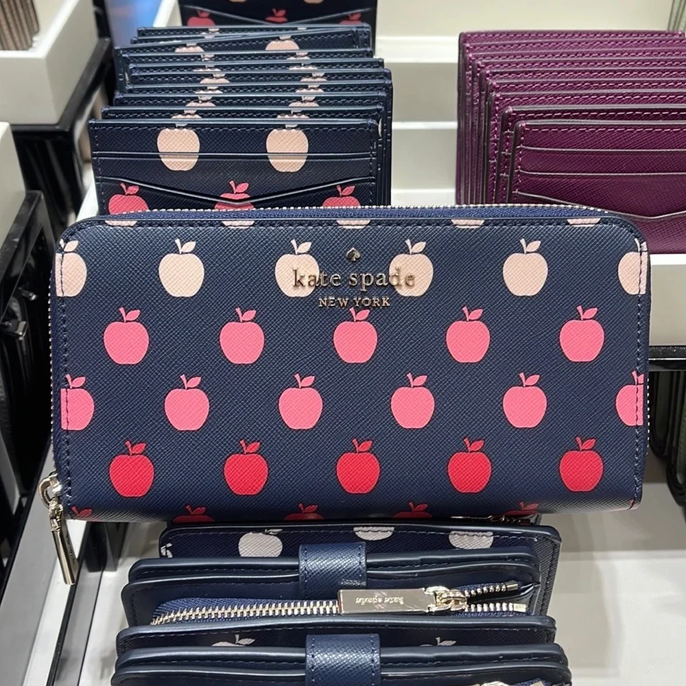 Kate Spade Staci Large Red Apple Continental Wallet Multi